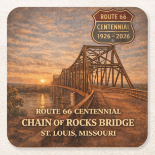 Route 66 Centennial Bridge Feesttafel Decoratie Ca Vierkante Kartonnen Onderzetter