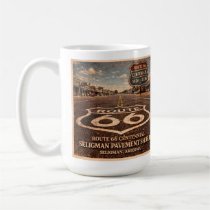 Route 66 Centennial Seligman Bestrating Ochtend Koffiemok