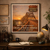 Route 66 Chain of Rocks Brug Poster