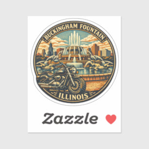 Route 66 Chicago Buckingham Fontein Briefpapier Sticker