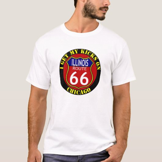 ROUTE 66 CHICAGO ILLINOIS T-SHIRT (Voorkant)