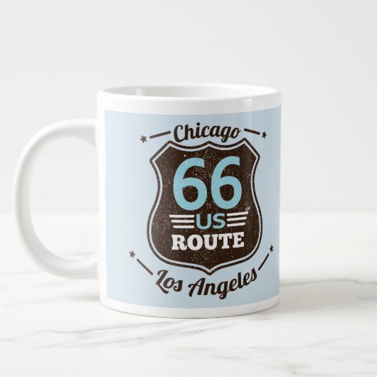 Route 66 Chicago - Los Angeles Vintage Style Mug (Gauche)