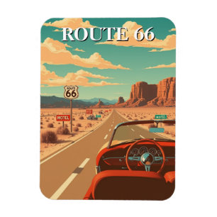 Route 66 Classic Road Trip Amerikaans Magneet
