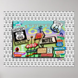 ROUTE 66 - De POSTERS van de Moeder Weg & FINE ART