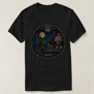 Route 66 Desert Motel Vintage Neon Nacht T-shirt