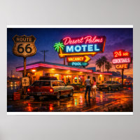 Route 66 Desert Palms Motel Gloeit