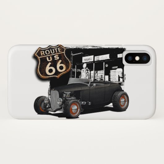 Route 66 Deuce Case-Mate iPhone Case (Achterkant (horizontaal))