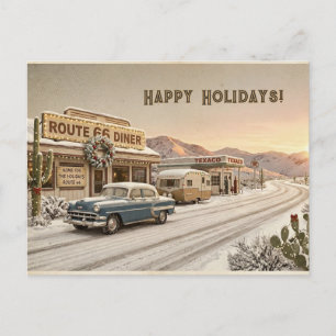 Route 66 Diner Caravan Kersttocht Briefkaart