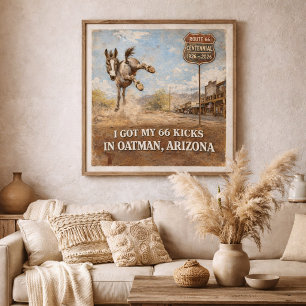 Route 66 Eeuwfeest Oatman Ezel Reis Kunst Poster