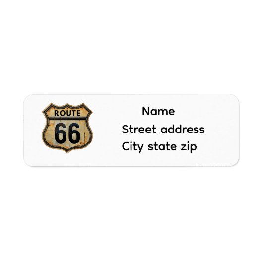 Route 66 etiket (Voorkant)