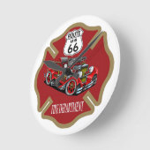 Route 66 Fire Department Clock Ronde Klok (Hoek)