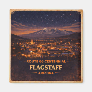Route 66 Flagstaff Arizona Erfgoed Nachtelijke Hem Magneet