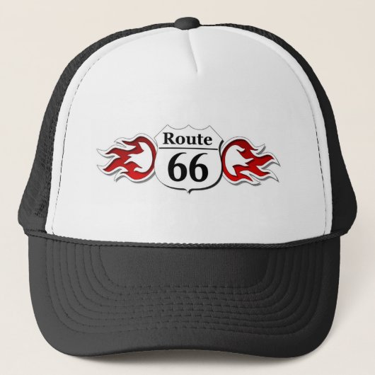 Route 66 Flames Trucker Pet (Voorkant)