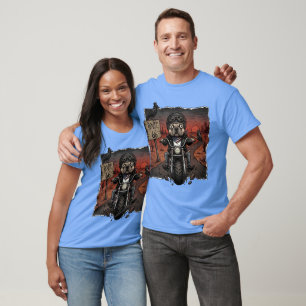 Route 66 Franse Bulldog Biker T-shirt