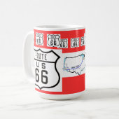 Route 66  gebarenteksten mok (Voorkant links)