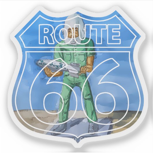Route 66 Gemini Giant Sticker (Voorkant)