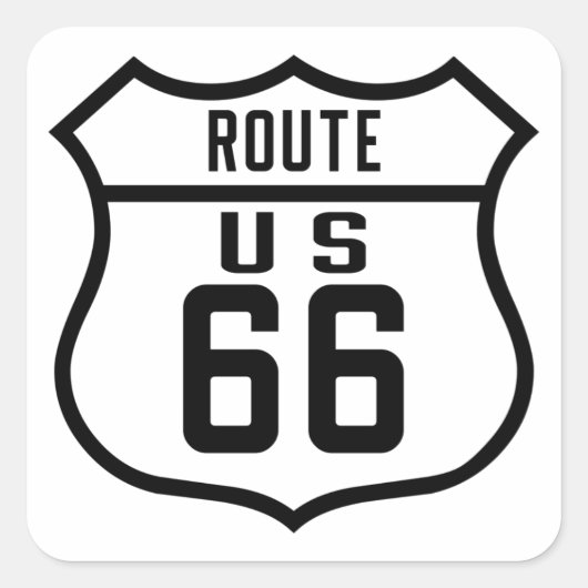 Route 66 - General Vierkante Sticker (Voorkant)