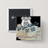 route 66 giften vierkante button 5,1 cm (Voorkant /achterkant)