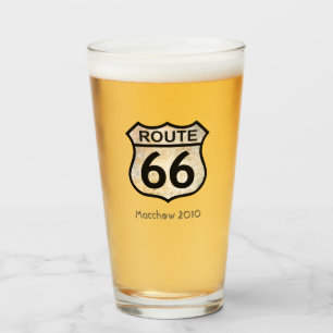 Route 66 Glass met/uit jouw naam, datum of andere  Glas