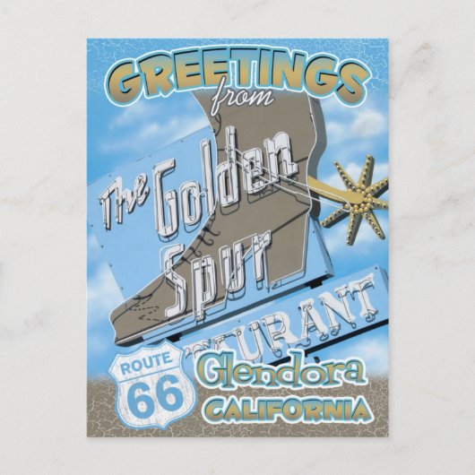 Route 66 Greetings Glendora California Briefkaart (Voorkant)