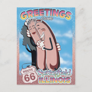 Route 66 Greetings Springfield Illinois Briefkaart