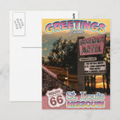 Route 66 Greetings St. Louis Missouri Briefkaart (Voorkant / Achterkant)