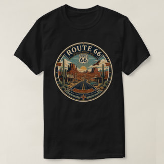 Route 66 Handelsstation Vintage Zonsopgang Woestij T-shirt