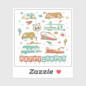 Route 66 Happy Camper Sticker (Vel)