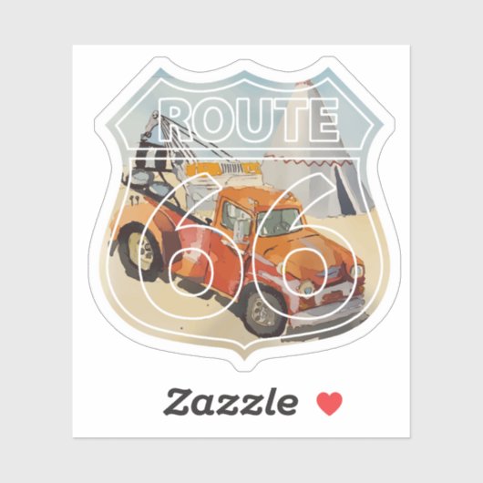 Route 66 Holbrook Wrecker Sticker (Vel)