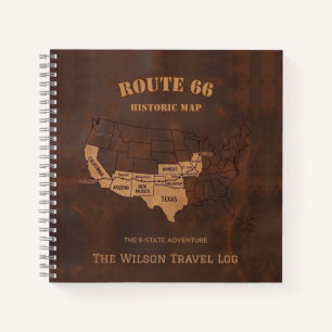 Route 66 Honderdjarige Herdenkingskaart Reisjourna Notitieboek