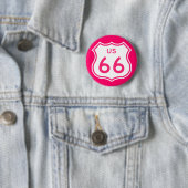 Route 66 Hot Pink Button (In situ)