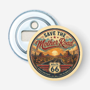 Route 66 Icoon van Amerika Button Flesopener