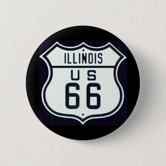 Route 66 Illinois Ronde Button 5,7 Cm (Voorkant)