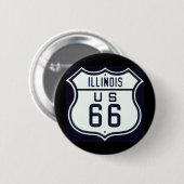 Route 66 Illinois Ronde Button 5,7 Cm (Voorkant /achterkant)