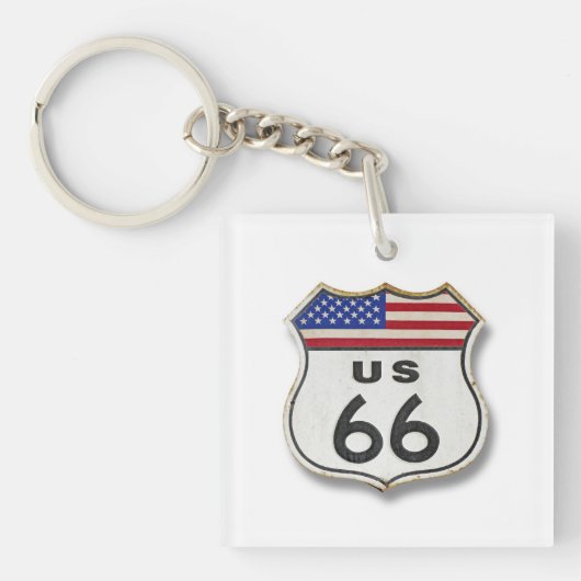 Route 66 in 3D Sleutelhanger (voorkant)