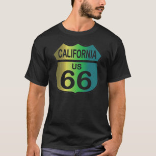 Route 66 in Californië tri-kleur shirt
