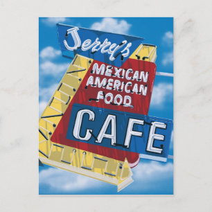 Route 66 Jerry's Cafe Diner Painting Carte postale