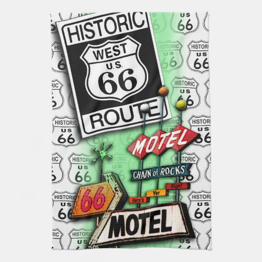 ROUTE 66 Keuken-, bast- of badTOWELS 2 Theedoek (Verticaal)