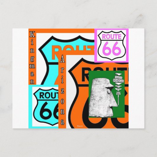 Route 66 Kingman Giganticus Headicus AZ Briefkaart (Voorkant)