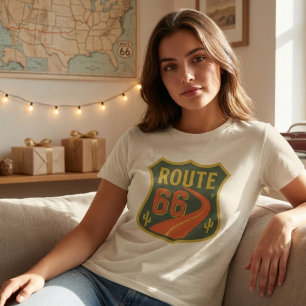 Route 66 klassiek, reizen USA geschiedenis snelweg T-shirt