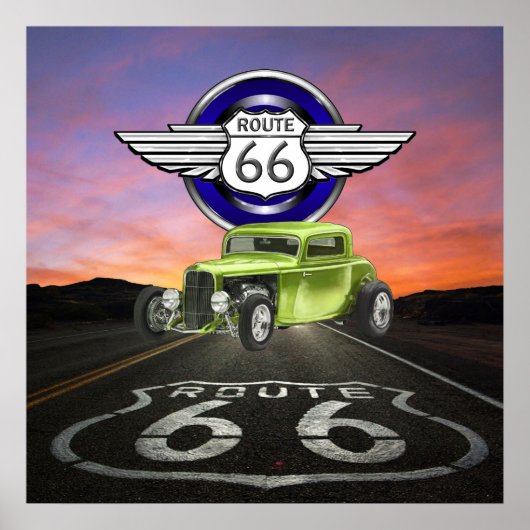 Route 66 -  - Klassieke auto - SRF Poster (Voorkant)