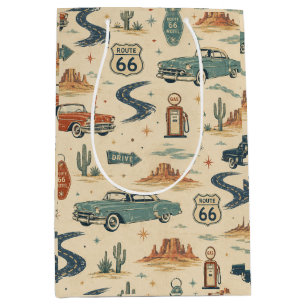 Route 66 Klassieke Auto's Retro Wegrestaurant Cade Medium Cadeauzakje