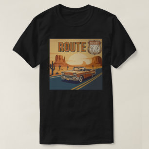 Route 66 Klassieke Cruiser Zonsondergang T-shirt
