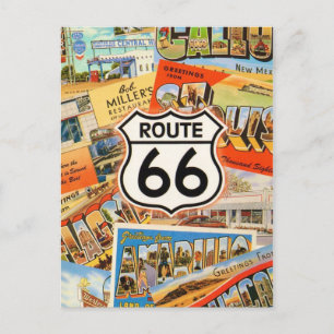 Route 66 Kleurrijke Ansichtkaart Briefkaart