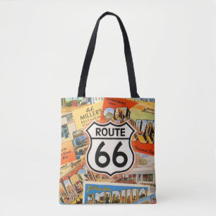 Route 66 Kleurrijke Ansichtkaart Draagtas