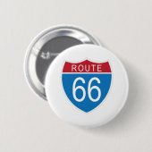 Route 66 knoop ronde button 5,7 cm (Voorkant /achterkant)