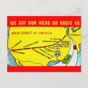 Route 66 - Kregen onze Kicks Ansichtkaart Briefkaart