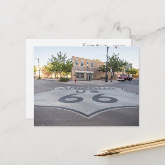 Route 66 Landmark Souvenir Briefkaart (Voorkant / Achterkant in situ)