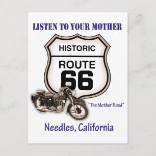 Route 66-Luister naar uw moeder- naalden Briefkaart