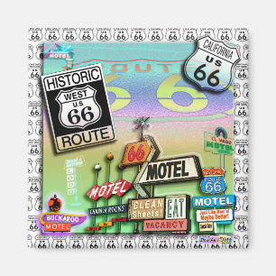 ROUTE 66 MAGNET CARRÉ